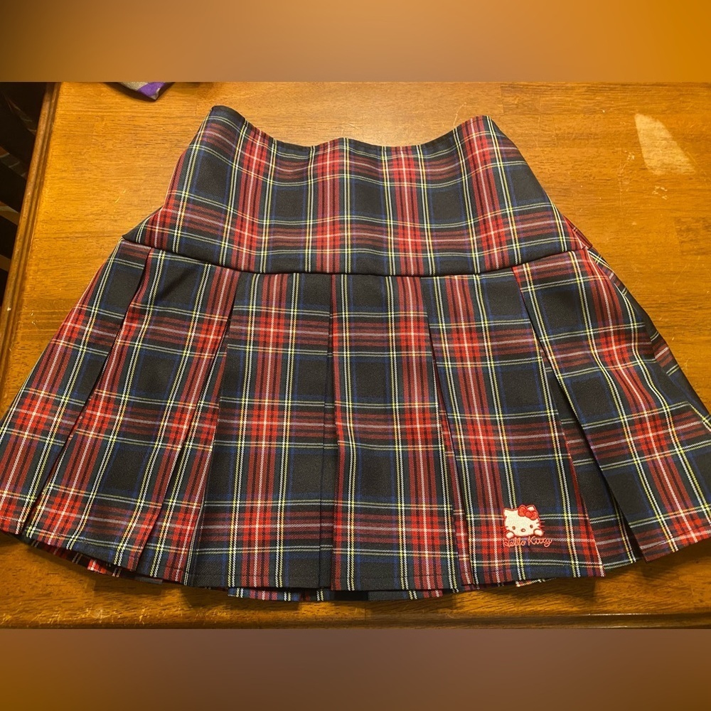 NWT Hello Kitty Tartan School Girl Mini Skirt - Red and Navy